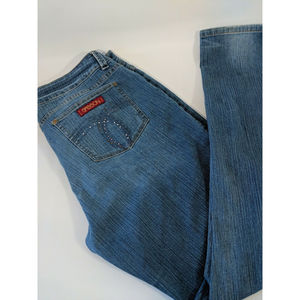 Sasson 🔵 Jeans Ooh La La Skinny Leg Shuffle Size 14 Color Beads Back Pockets 80